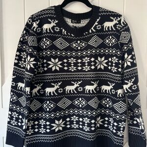 Navy and White Reindeer Sweater